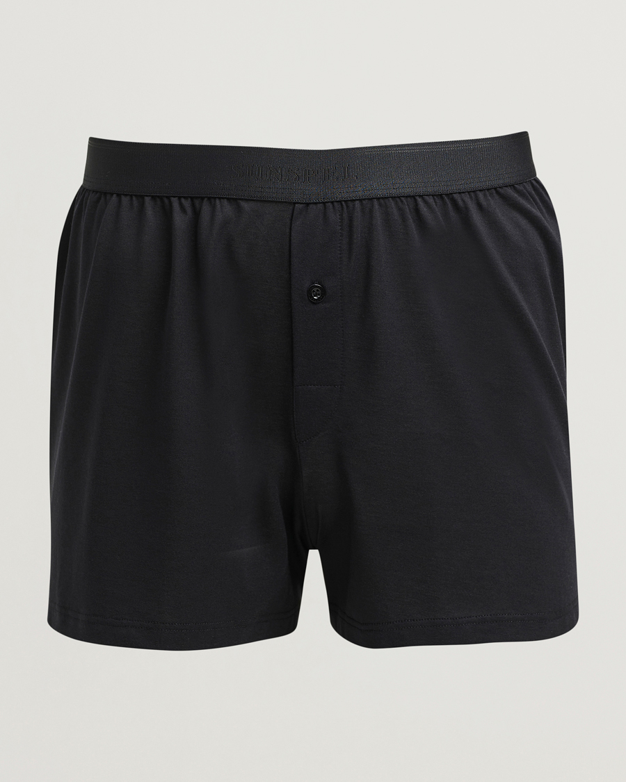 Homme | Sous-Vêtements Et Chaussettes | Sunspel | Superfine One Button Boxer Black