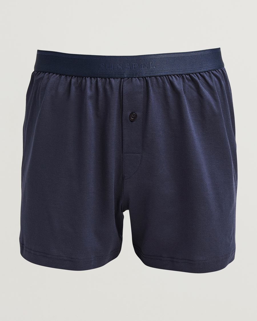 Homme | Sous-Vêtements Et Chaussettes | Sunspel | Superfine One Button Boxer Navy
