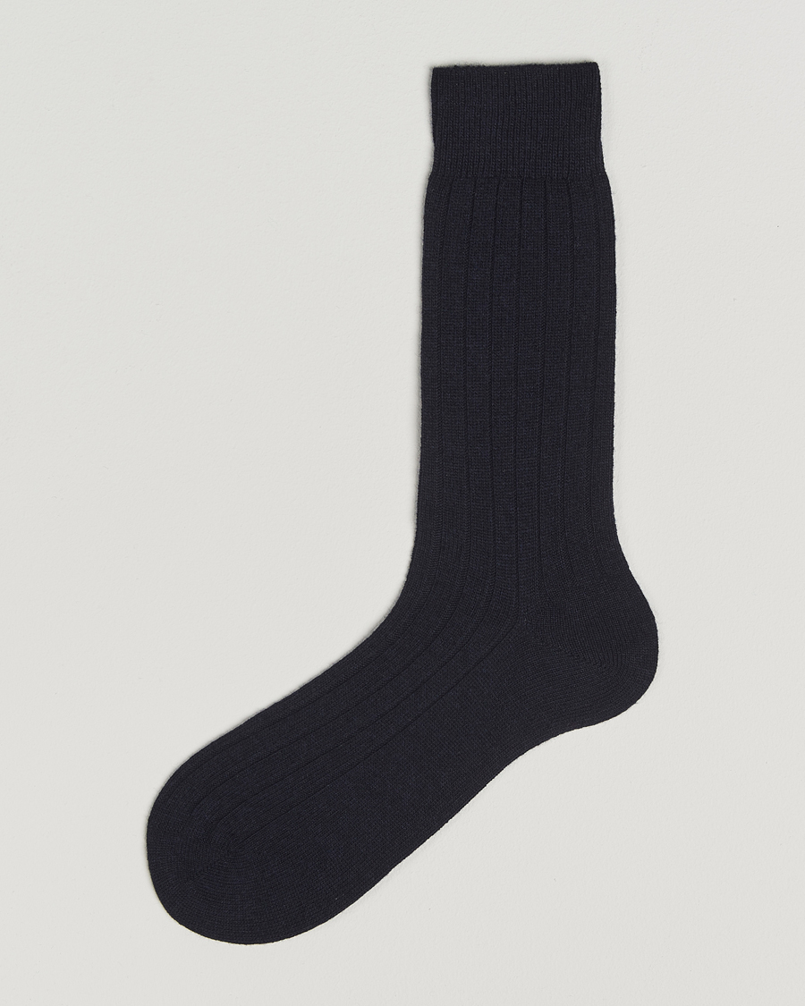 Homme | Sous-Vêtements Et Chaussettes | Bresciani | Wool/Cashmere Ribbed Socks Navy