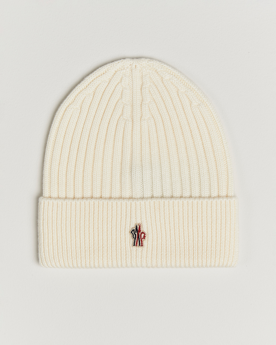 Homme | Moncler Grenoble Rib Wool Beanie Off White | Moncler Grenoble | Rib Wool Beanie Off White