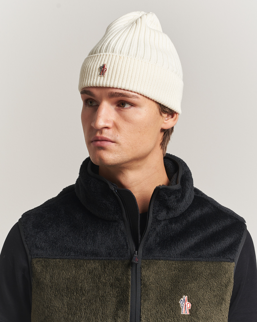 Homme | Moncler Grenoble Rib Wool Beanie Off White | Moncler Grenoble | Rib Wool Beanie Off White