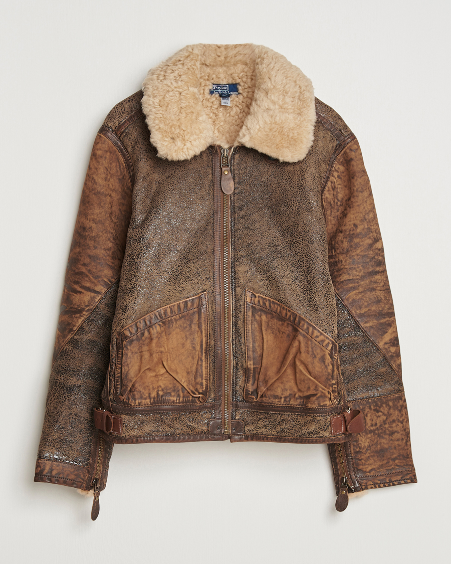 Homme | Manteaux Et Vestes | Polo Ralph Lauren | Sherling Lined Bomber Jacket Brown Earth