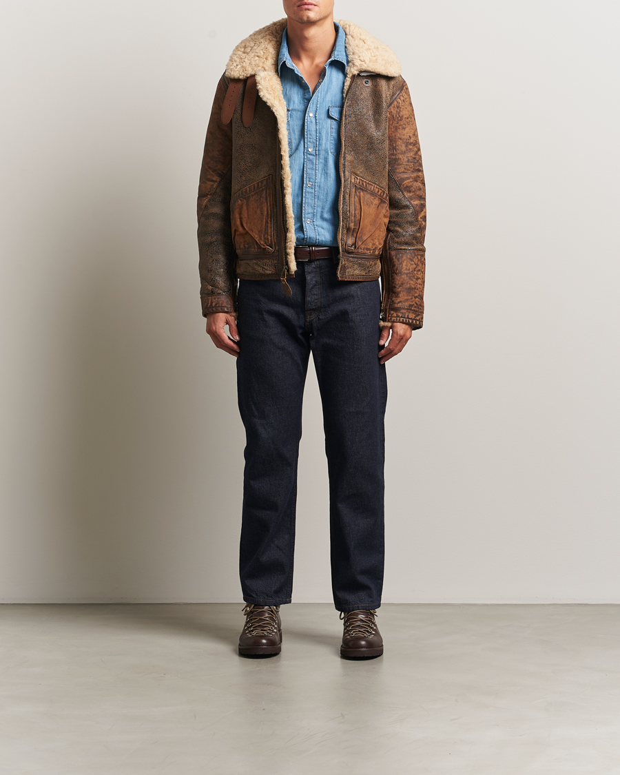 Homme | Manteaux Et Vestes | Polo Ralph Lauren | Sherling Lined Bomber Jacket Brown Earth