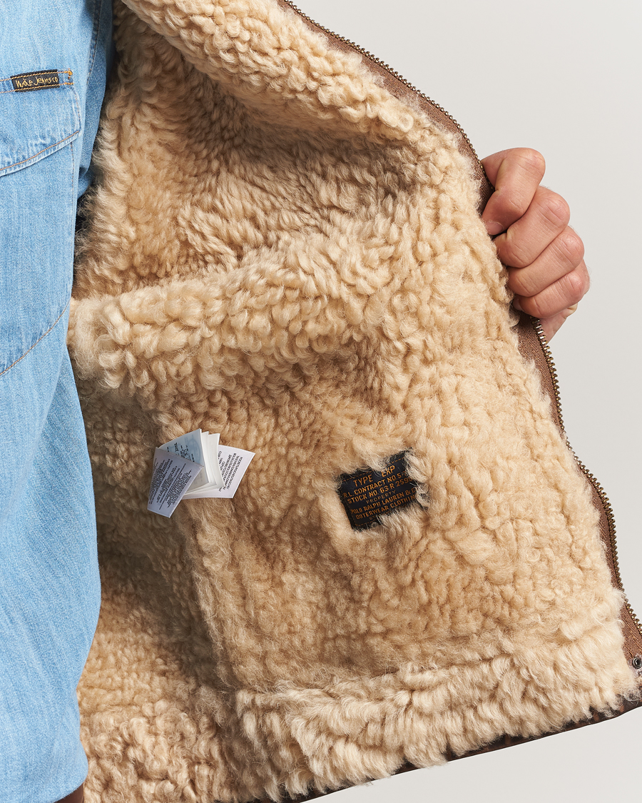 Homme | Manteaux Et Vestes | Polo Ralph Lauren | Sherling Lined Bomber Jacket Brown Earth