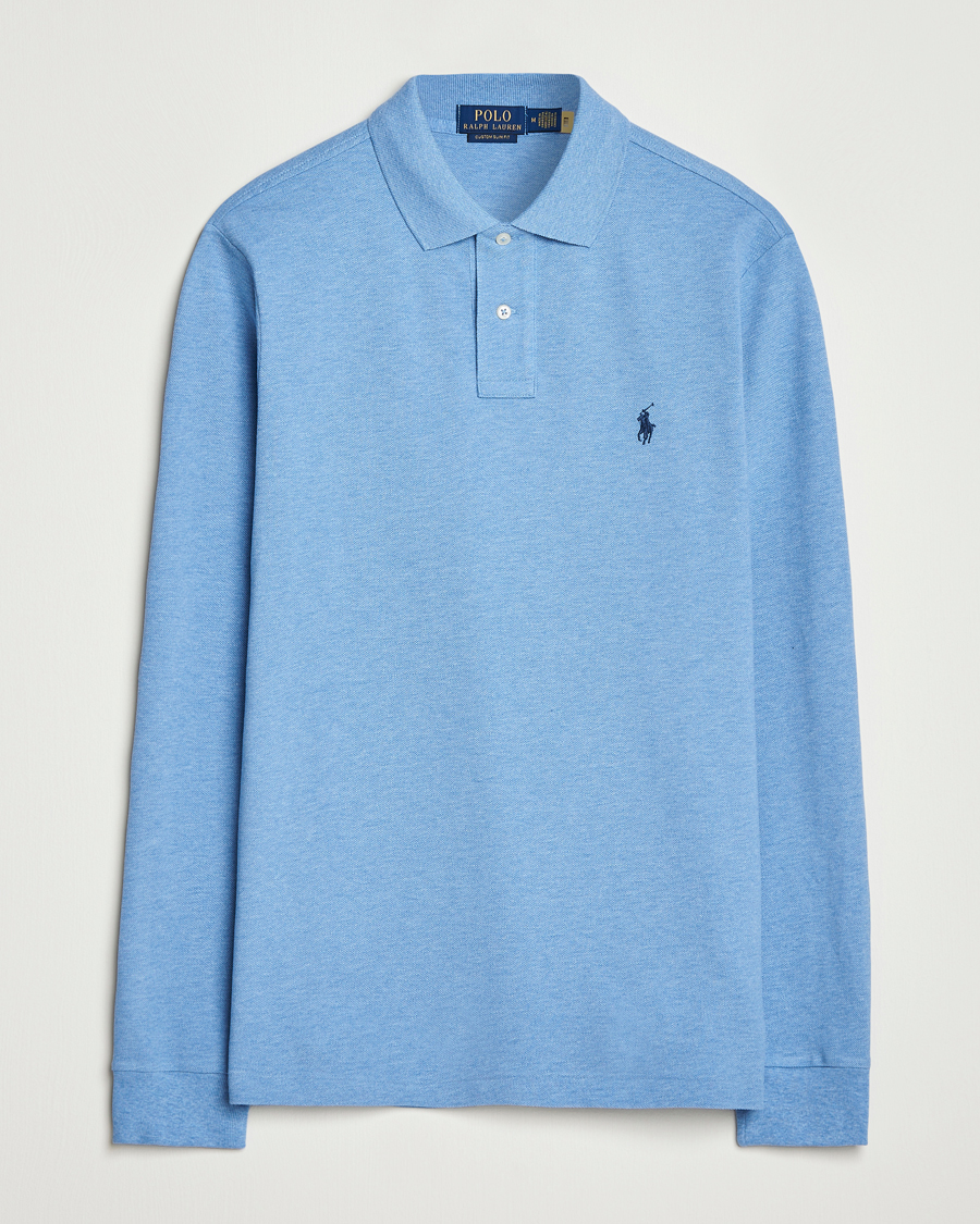 Homme | Polos | Polo Ralph Lauren | Custom Slim Fit Long Sleeve Polo Soft Royal Heather