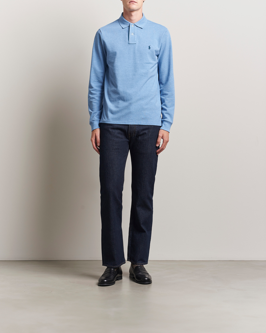 Homme | Polos | Polo Ralph Lauren | Custom Slim Fit Long Sleeve Polo Soft Royal Heather