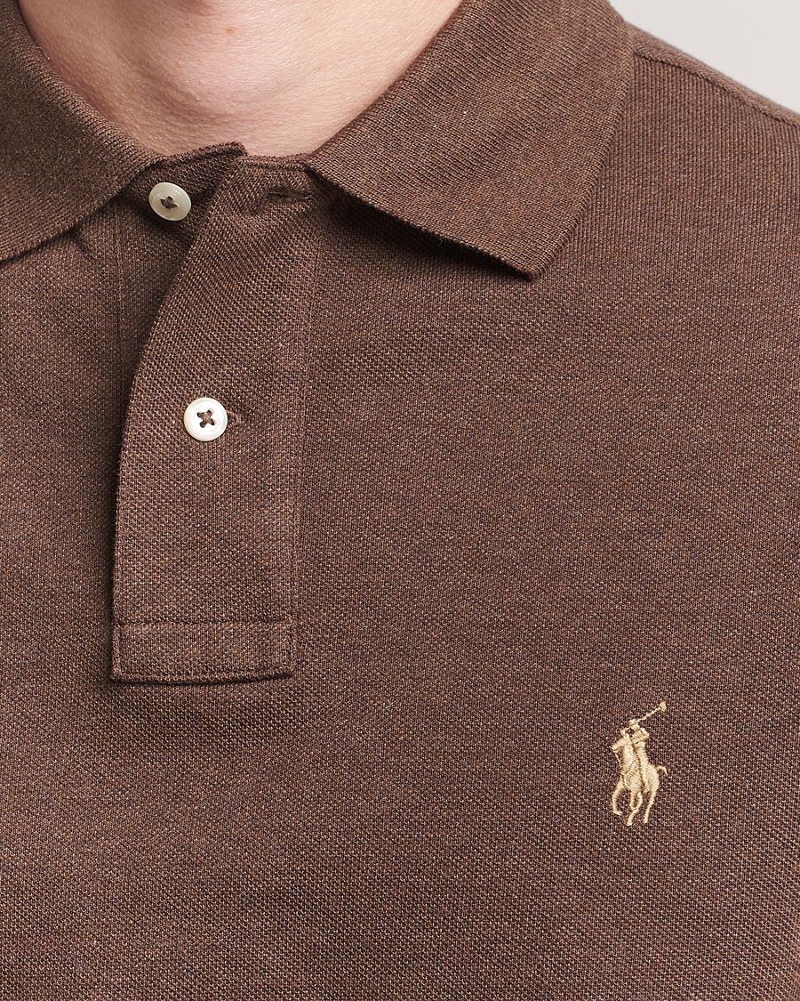 Homme | Pulls Et Tricots | Polo Ralph Lauren | Custom Slim Fit Long Sleeve Polo Nutmeg Brown Heather
