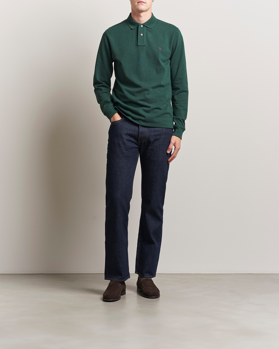 Homme | Polos | Polo Ralph Lauren | Custom Slim Fit Long Sleeve Polo Scotch Pine Heather