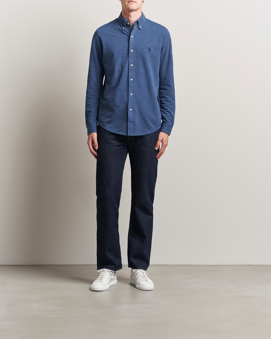 Homme | Chemises | Polo Ralph Lauren | Featherweight Mesh Shirt Derby Blue Heather