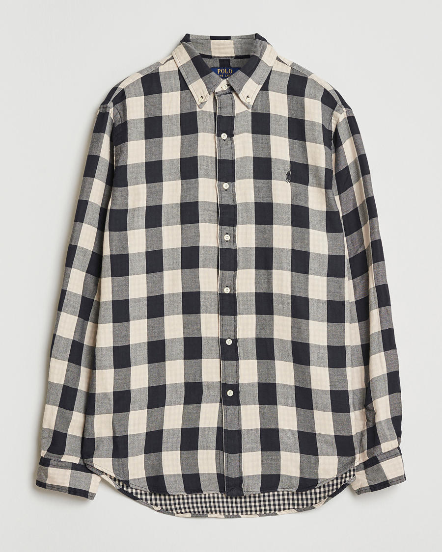 Homme | Chemises | Polo Ralph Lauren | Custom Fit Double Faced Checked Shirt Cream/Black