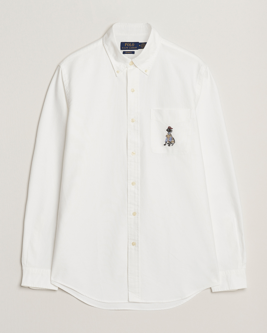 Homme | Chemises | Polo Ralph Lauren | Custom Fit Dog Pocket Oxford Shirt White Black Lab