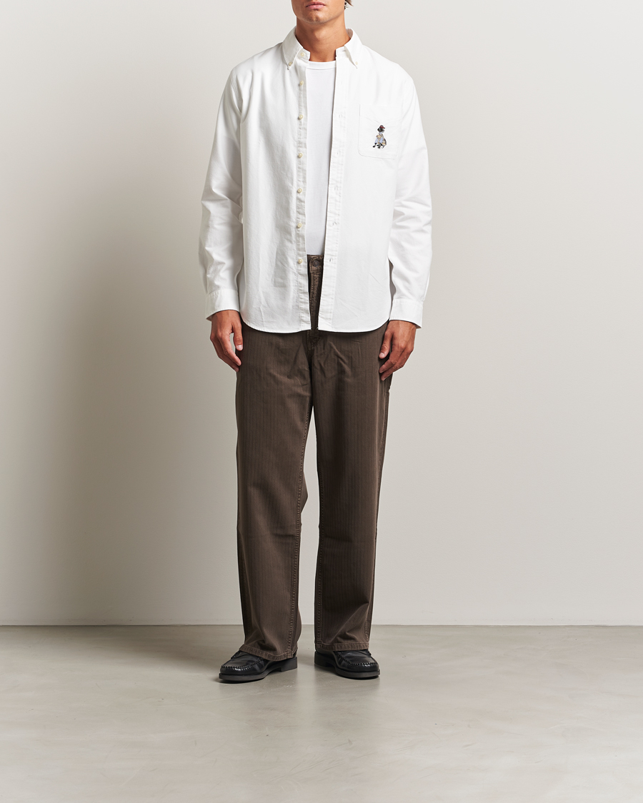 Homme | Chemises | Polo Ralph Lauren | Custom Fit Dog Pocket Oxford Shirt White Black Lab