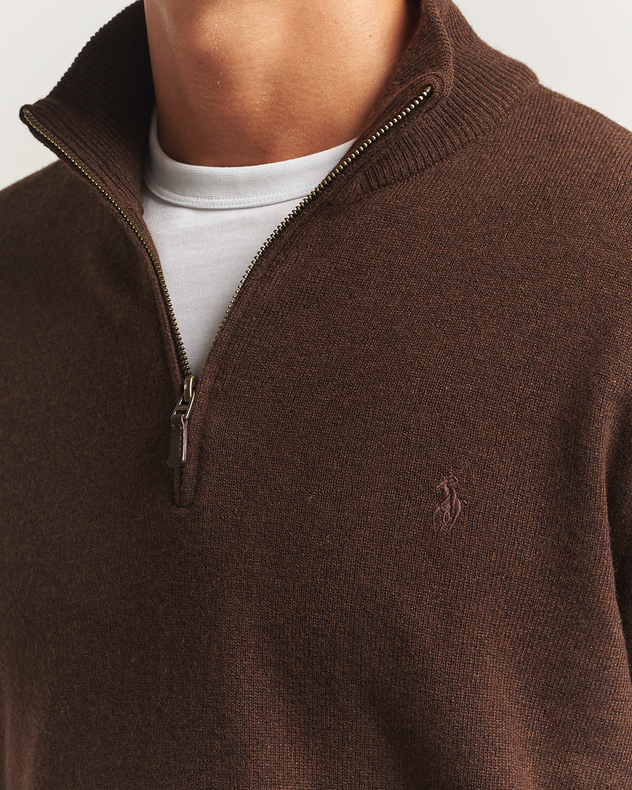 Homme | Pulls Et Tricots | Polo Ralph Lauren | Merino Half-Zip Sweater Cacao Brown Heather