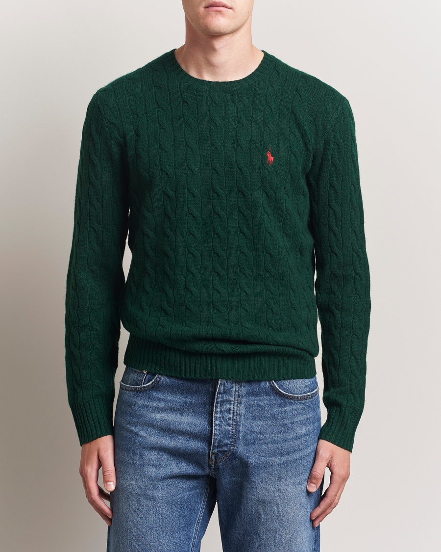 Homme | Pulls Et Tricots | Polo Ralph Lauren | Wool/Cashmere Cable Crew Neck Moss Agate
