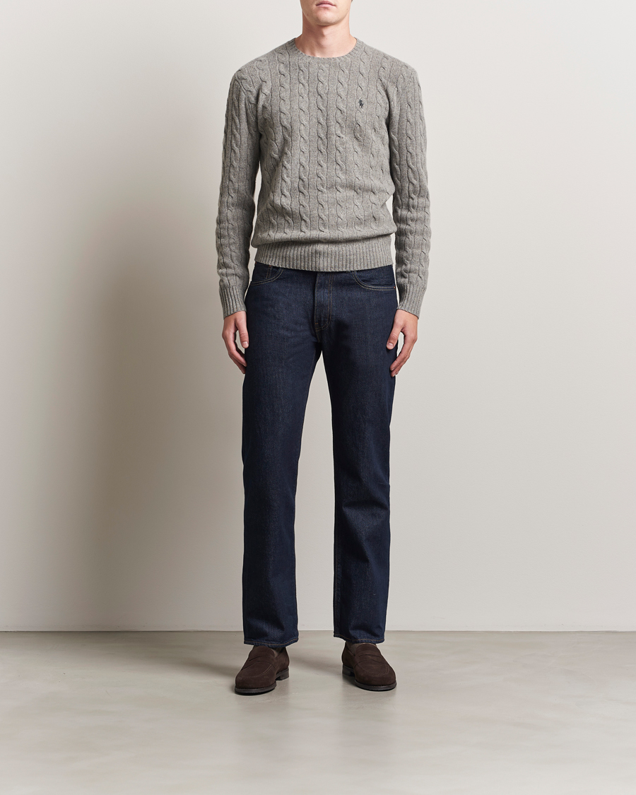 Homme | Pulls Et Tricots | Polo Ralph Lauren | Wool/Cashmere Cable Crew Neck Fawn Grey Heather