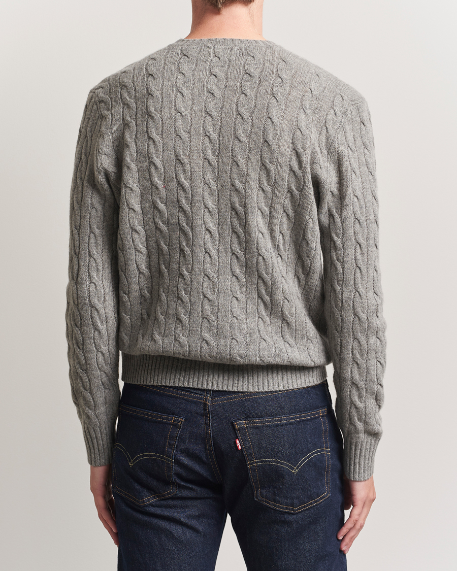 Homme | Pulls Et Tricots | Polo Ralph Lauren | Wool/Cashmere Cable Crew Neck Fawn Grey Heather