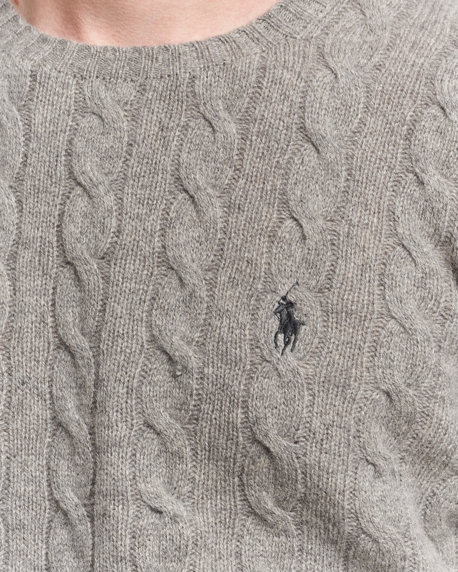 Homme | Pulls Et Tricots | Polo Ralph Lauren | Wool/Cashmere Cable Crew Neck Fawn Grey Heather