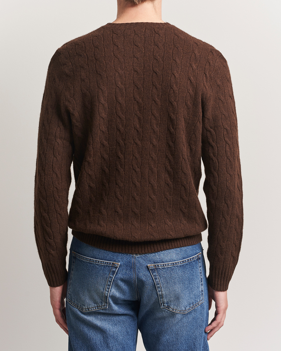 Homme | Pulls Et Tricots | Polo Ralph Lauren | Wool/Cashmere Cable Crew Neck Cacao Brown Heather