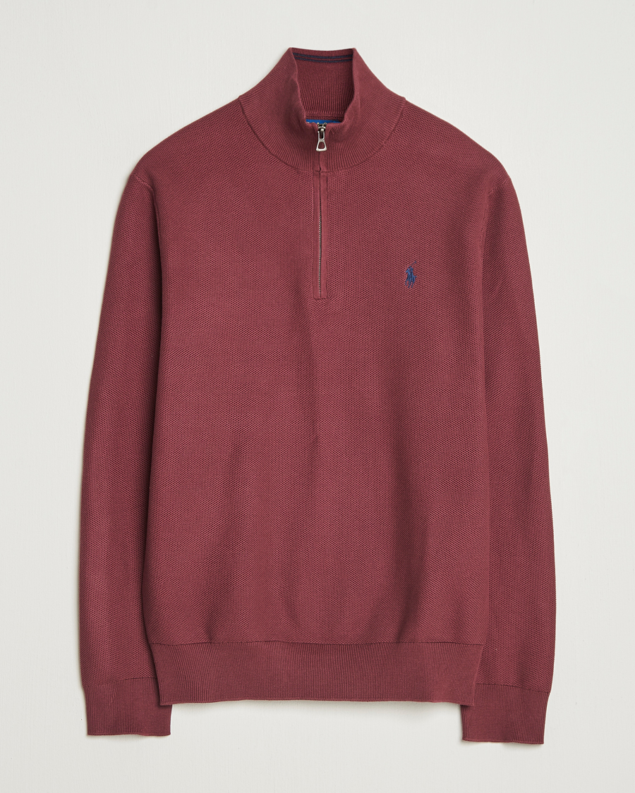 Homme | Pulls Et Tricots | Polo Ralph Lauren | Textured Half Zip Red Wine