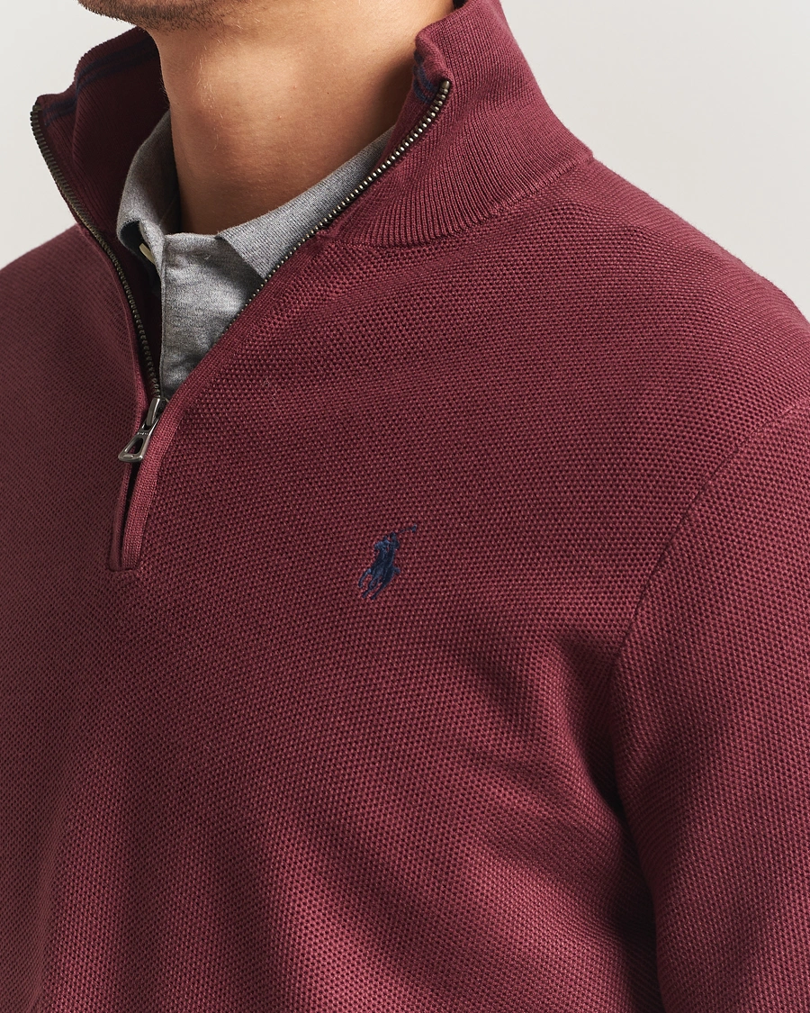 Homme | Pulls Et Tricots | Polo Ralph Lauren | Textured Half Zip Red Wine