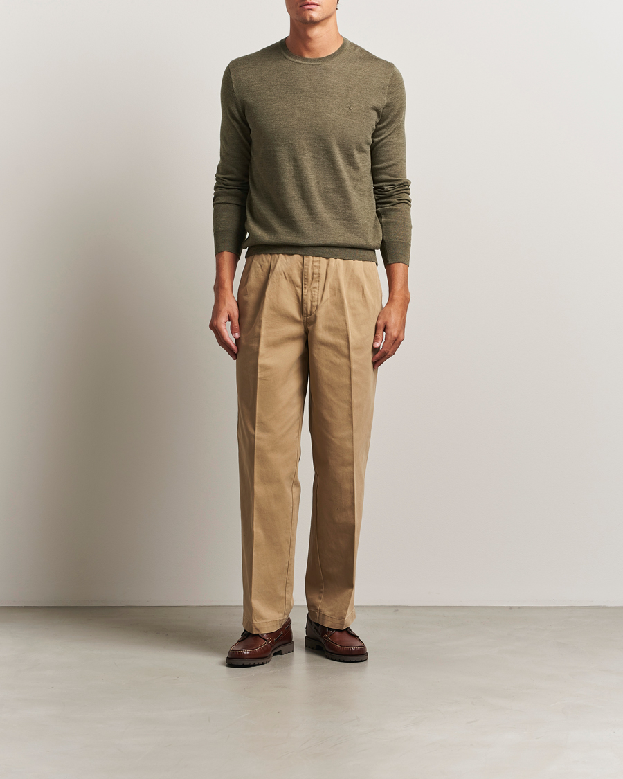Homme | Pulls Et Tricots | Polo Ralph Lauren | Merino Crew Neck Pullover Cargo Olive Heather