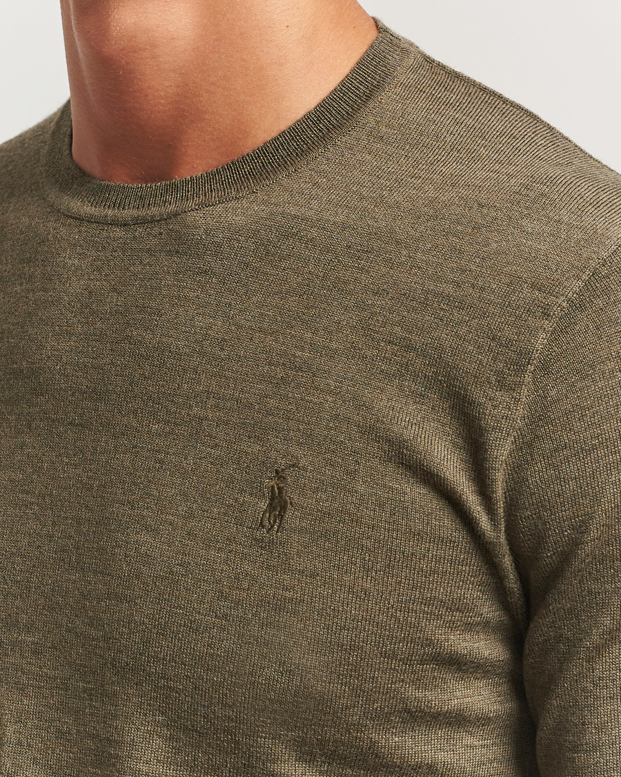 Homme | Pulls Et Tricots | Polo Ralph Lauren | Merino Crew Neck Pullover Cargo Olive Heather