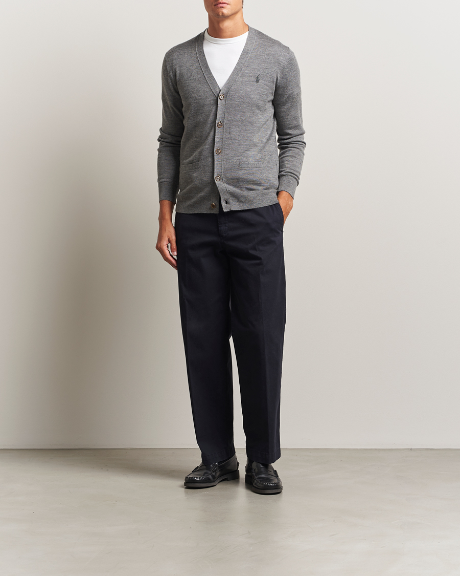 Homme | Pulls Et Tricots | Polo Ralph Lauren | Merino Knitted Cardigan Fawn Grey Heather