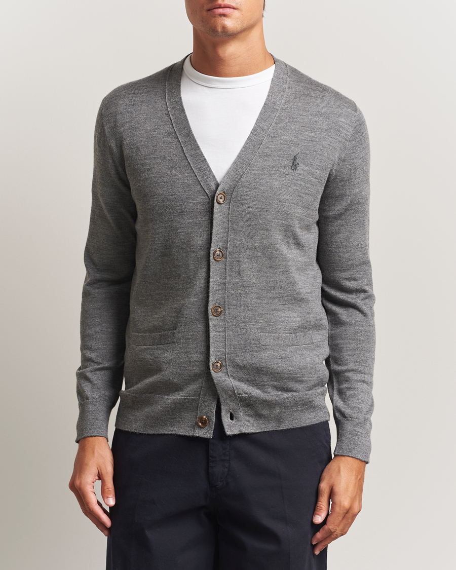 Homme | Pulls Et Tricots | Polo Ralph Lauren | Merino Knitted Cardigan Fawn Grey Heather