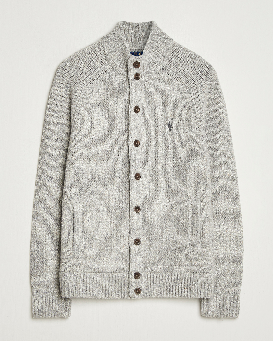 Homme | Pulls Et Tricots | Polo Ralph Lauren | Wool Blend Button Cardigan Grey Marl