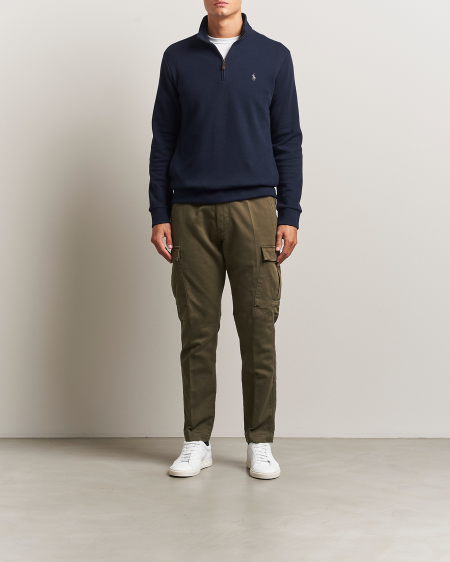 Homme | Pulls Et Tricots | Polo Ralph Lauren | Double Knit Jaquard Half Zip Sweater Aviator Navy