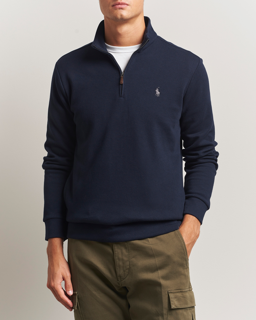 Homme | Pulls Et Tricots | Polo Ralph Lauren | Double Knit Jaquard Half Zip Sweater Aviator Navy