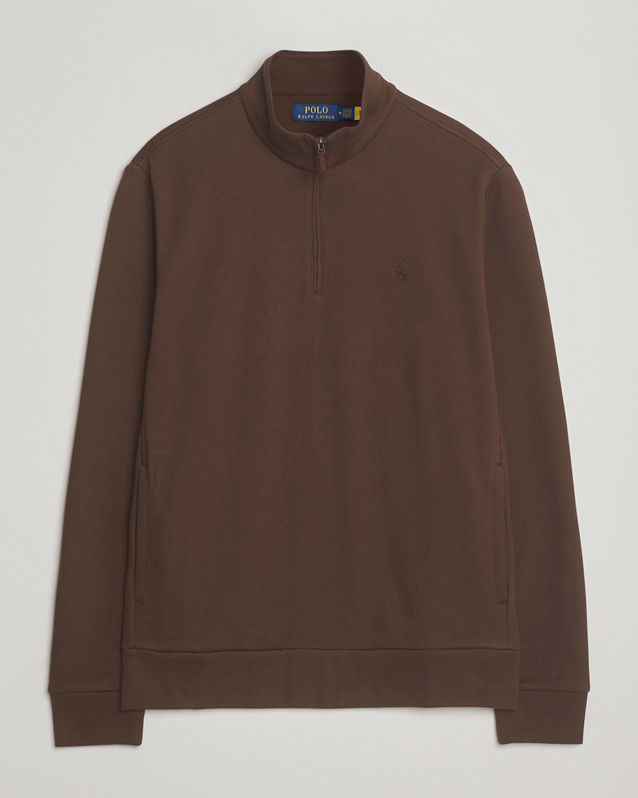Homme | Pulls Et Tricots | Polo Ralph Lauren | Double Knit Jaquard Half Zip Sweater Nutmeg Brown