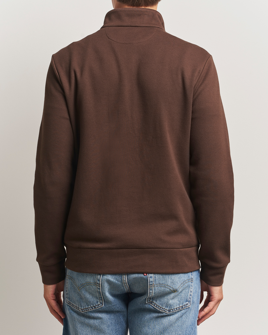 Homme | Pulls Et Tricots | Polo Ralph Lauren | Double Knit Jaquard Half Zip Sweater Nutmeg Brown