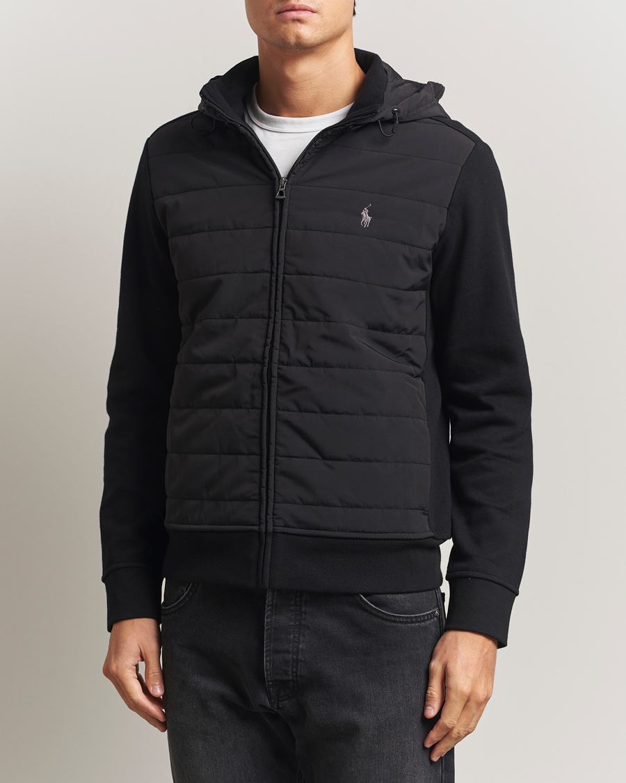 Homme | Pulls Et Tricots | Polo Ralph Lauren | Hybrid Jacquard Full Zip Hoodie Polo Black