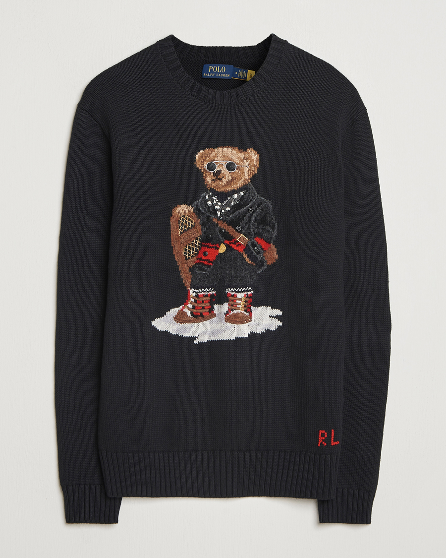 Homme | Pulls Et Tricots | Polo Ralph Lauren | Holiday Bear Cotton Sweater Polo Black