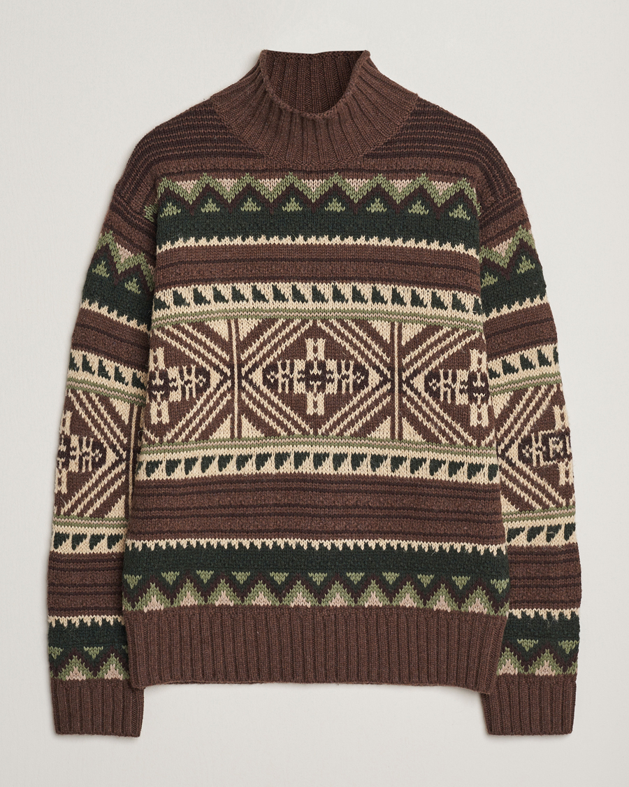 Homme | Pulls Et Tricots | Polo Ralph Lauren | Wool Cotton Blend Sweater Brown Combo