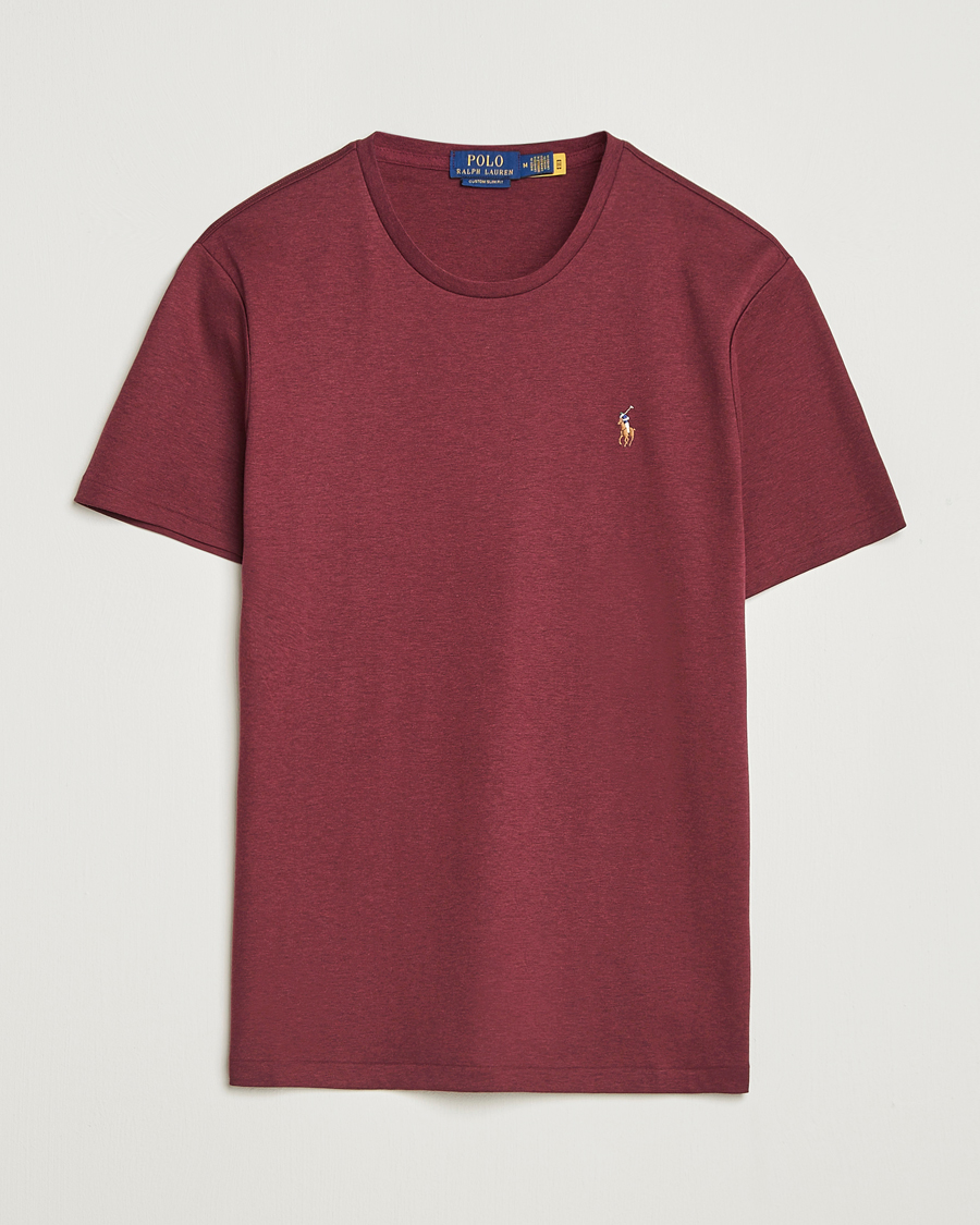 Homme | T-shirts | Polo Ralph Lauren | Luxury Pima Cotton Crew Neck T-Shirt Wine Heather