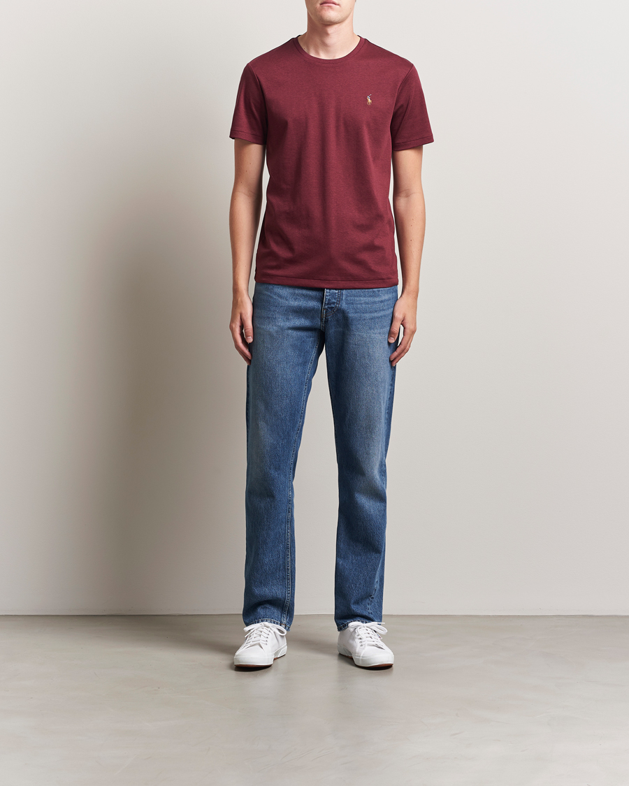 Homme | T-shirts | Polo Ralph Lauren | Luxury Pima Cotton Crew Neck T-Shirt Wine Heather