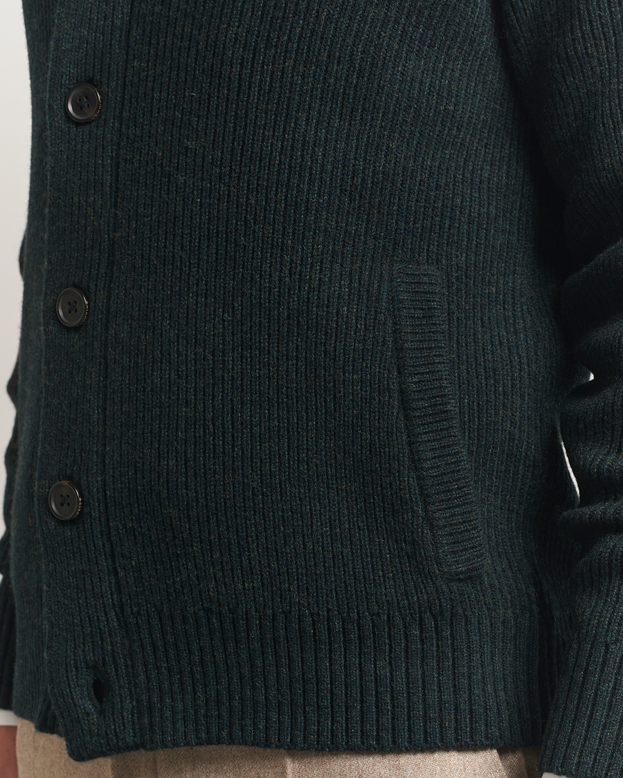 Homme | Pulls Et Tricots | Charles Tyrwhitt | Chunky Merino Shawl Neck Cardigan Forest Green