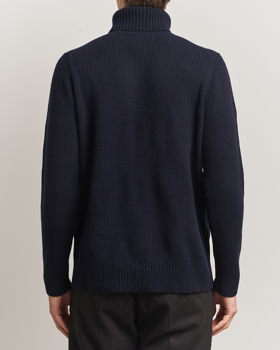 Homme | Pulls Et Tricots | Charles Tyrwhitt | Chunky Merino Roll Neck Navy