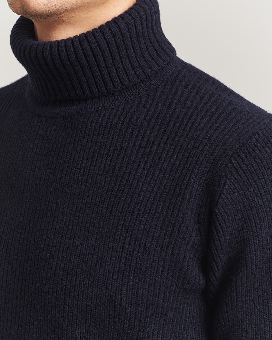 Homme | Pulls Et Tricots | Charles Tyrwhitt | Chunky Merino Roll Neck Navy