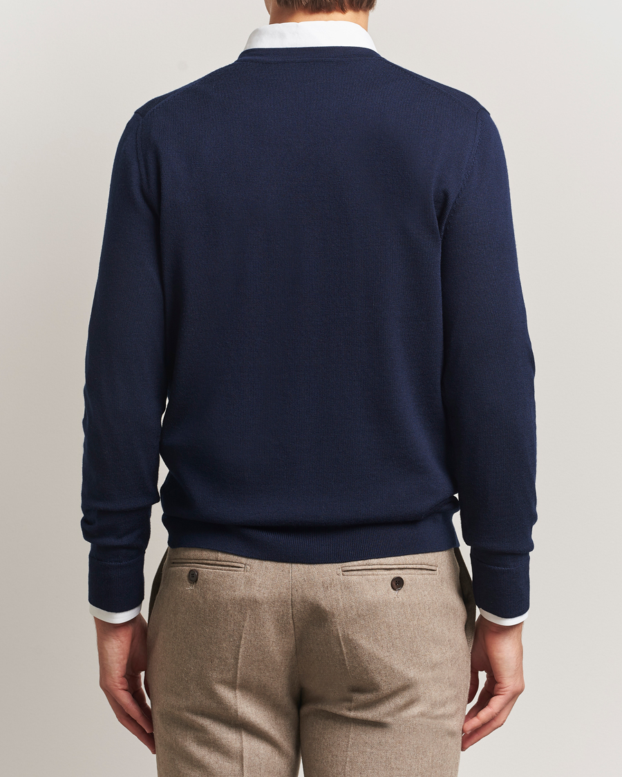 Homme | Pulls Et Tricots | Charles Tyrwhitt | Pure Merino V-Neck Jumper Navy