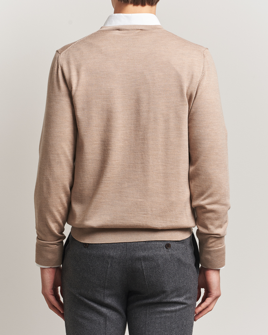 Homme | Pulls Et Tricots | Charles Tyrwhitt | Pure Merino V-Neck Jumper Oatmeal