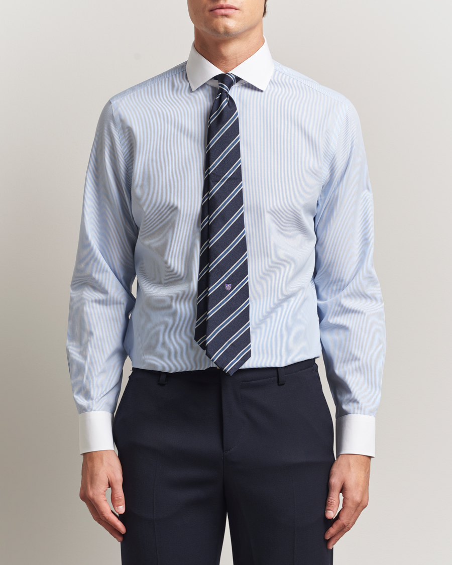 Homme | Chemises | Charles Tyrwhitt | Slim Fit Non Iron Bengal Stripe Winchester Shirt Sky Blue