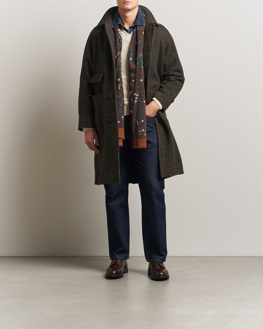 Homme | Manteaux Et Vestes | Drake's | Herringbone Raglan Overcoat Brown