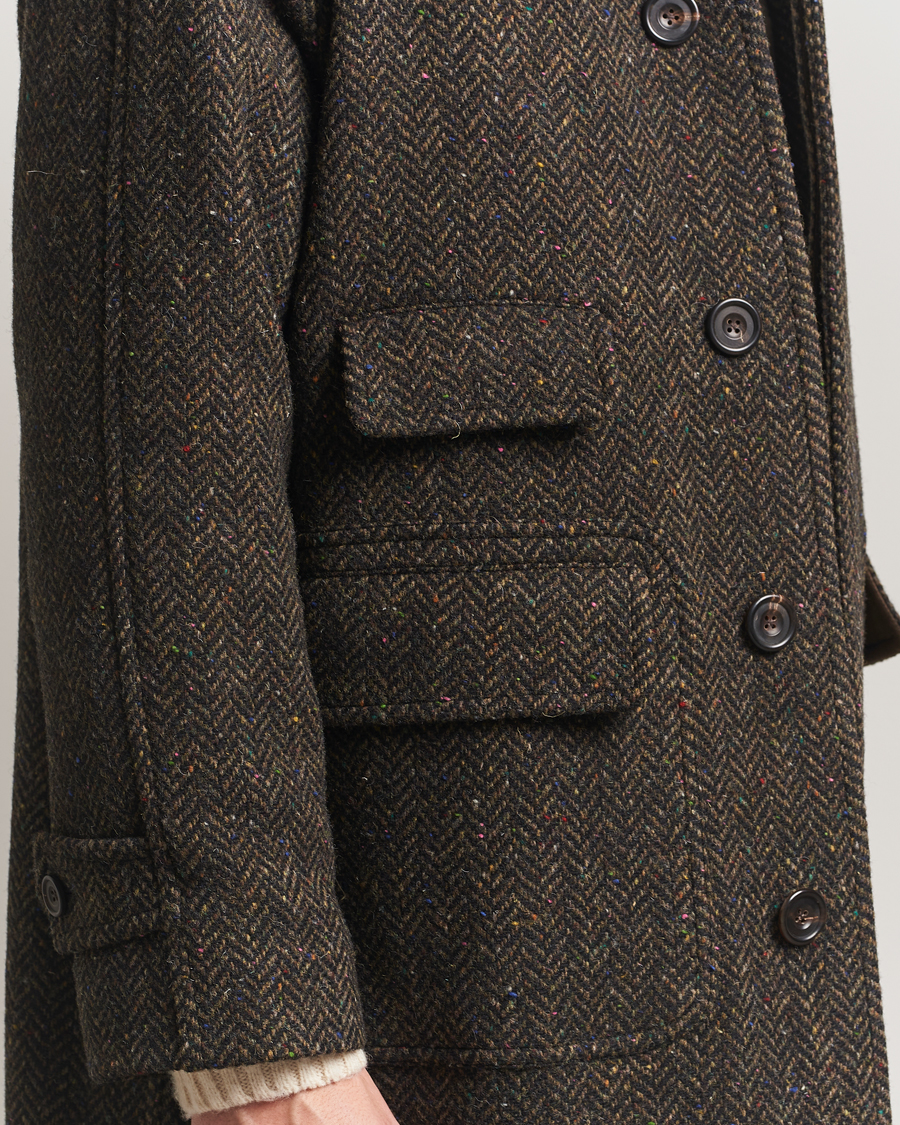 Homme | Manteaux Et Vestes | Drake's | Herringbone Raglan Overcoat Brown