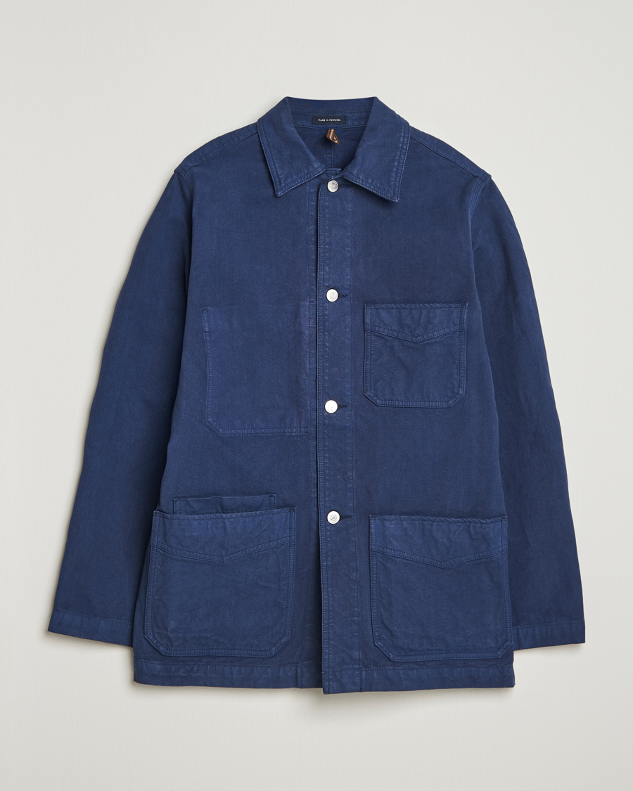 Homme | Manteaux Et Vestes | Drake's | Duck Cotton Canvas Chore Coat Navy