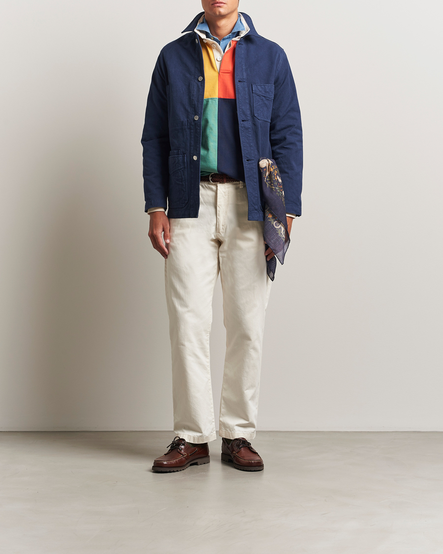 Homme | Manteaux Et Vestes | Drake's | Duck Cotton Canvas Chore Coat Navy