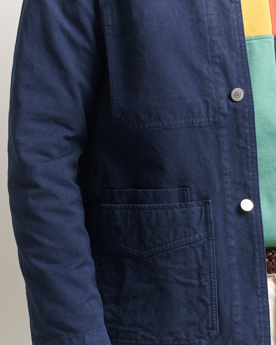 Homme | Manteaux Et Vestes | Drake's | Duck Cotton Canvas Chore Coat Navy