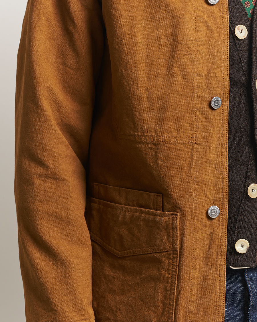 Homme | Manteaux Et Vestes | Drake's | Duck Cotton Canvas Chore Coat Tobacco